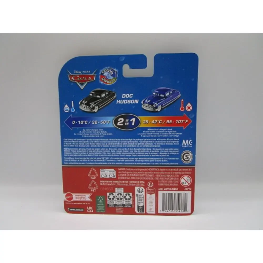 Disney Pixar Cars Doc Hudson Blue to Black Color Changers 2 In 1 Diecast Car
